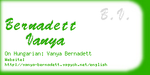 bernadett vanya business card